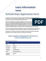 Postgraduate Information Management: Scholarships Application Form