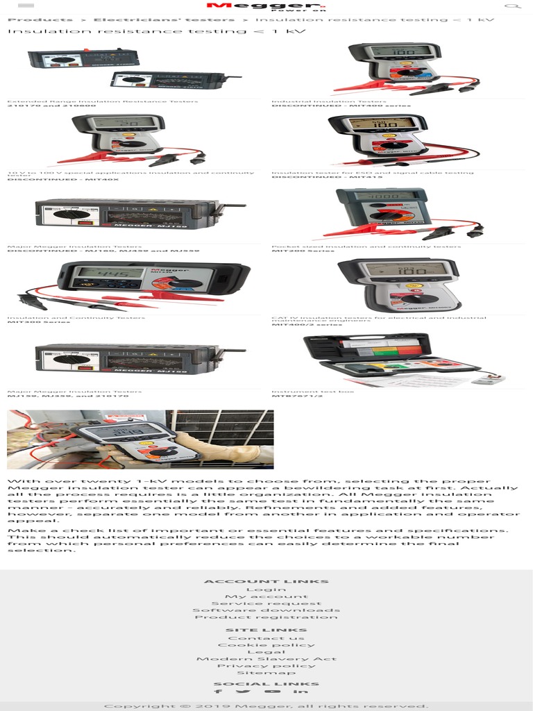 Megger Instrument Test Tool PDF | PDF | Software Testing | Insulator ...