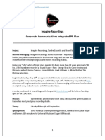 Imagine Recordings Corporate Communications Integrated PR Plan