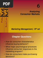 Analyzing Consumer Markets: Marketing Management, 13 Ed