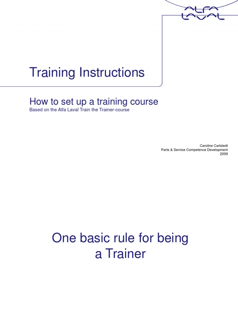Training Instructions: How To Set Up A Training Course | PDF ...