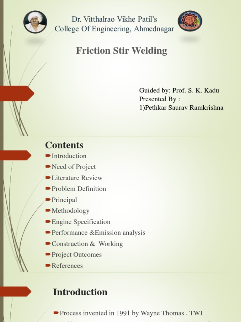 Friction Stir Welding Overview and Analysis | PDF | Welding | Construction