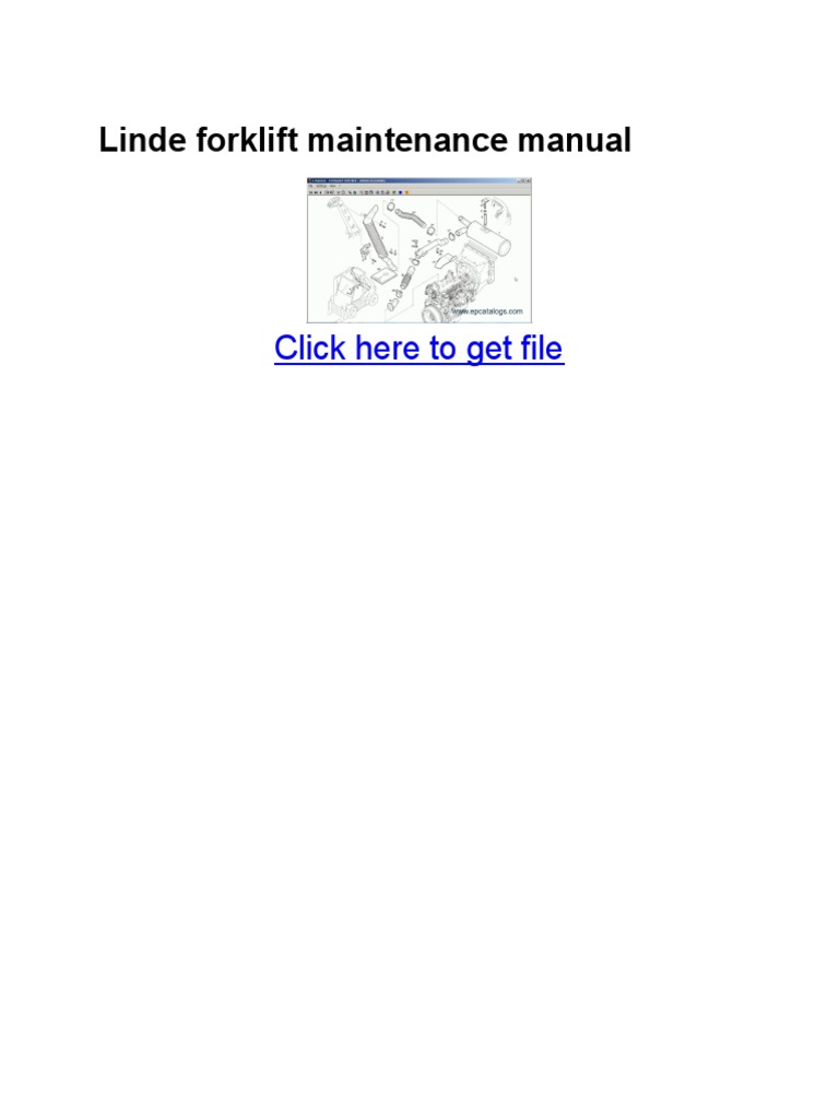Linde Forklift Maintenance Manual Ethanol Fuel Logistics