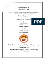Tic - Tac - Toe: Priyadarshini Bhagwati College of Engineering, Nagpur (M.S.)