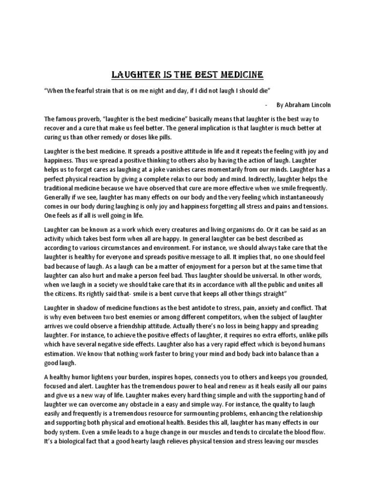 Laughter: The Ultimate Healing Power | PDF | Laughter | Stress (Biology)
