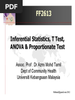 Inferential Statistics, T Test, ANOVA & Proportionate Test