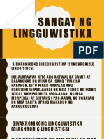 Mga Sangay NG Lingguwistika