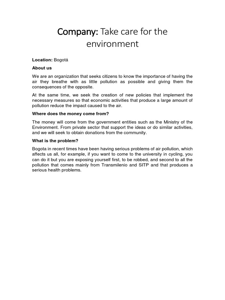 Bogotá Air Pollution Awareness Initiative | PDF