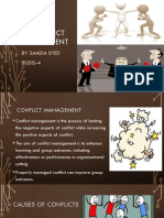 Conflict Management: By: Saadia Syed BS (SS) - 4