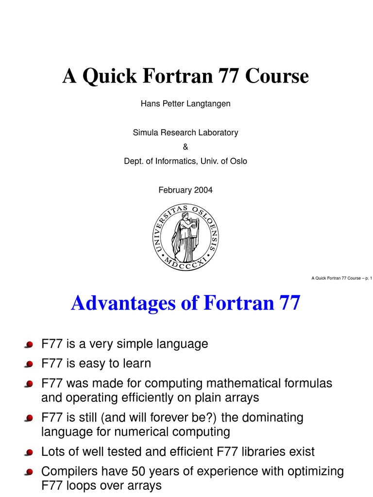 F77 | PDF | Subroutine | C (Programming Language)