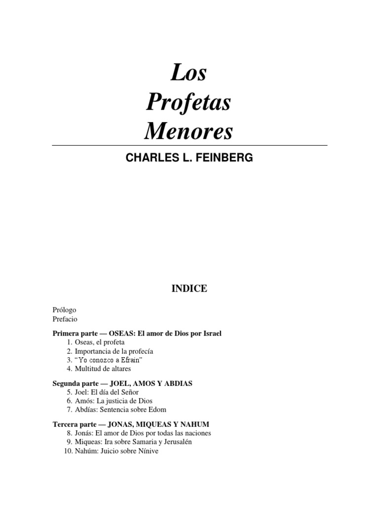 Análisis de los Profetas Menores en la Biblia | PDF | Profeta | Doce ...