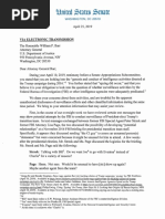 Johnson and Grassley Letter To Barr - (Surveillance of Trump Transition Team)