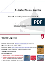 CPE 695 WS: Applied Machine Learning: Lecture 0: Course Logistics and Introduction To ML
