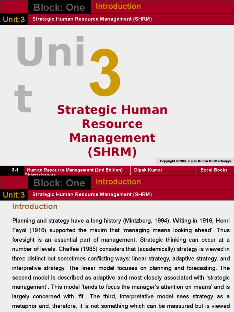 Uni T: Strategic Human Resource Management (SHRM) | PDF | Human ...