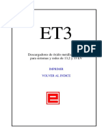 ET3Descargadores de Óxidos Metálicos (OZn) para Sistemas y Redes de 13,2 y 33 KV