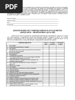 Comportamentos Sociais Professores