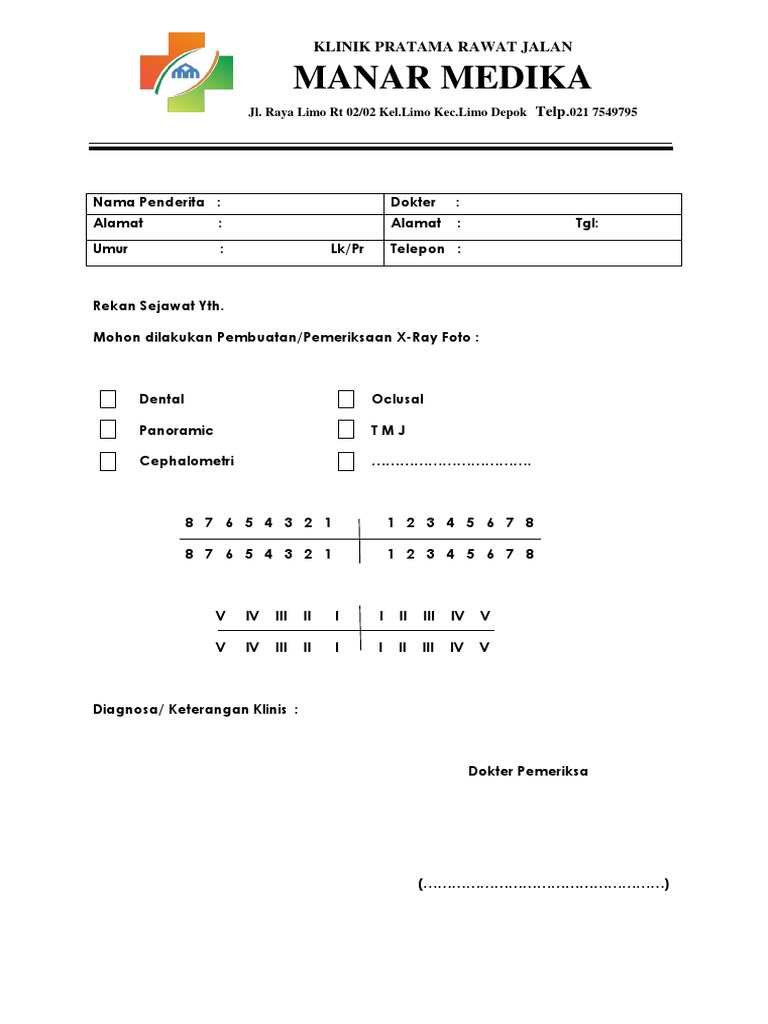 Surat Rujukan Rontgen Gigi | PDF | Sains & Matematika