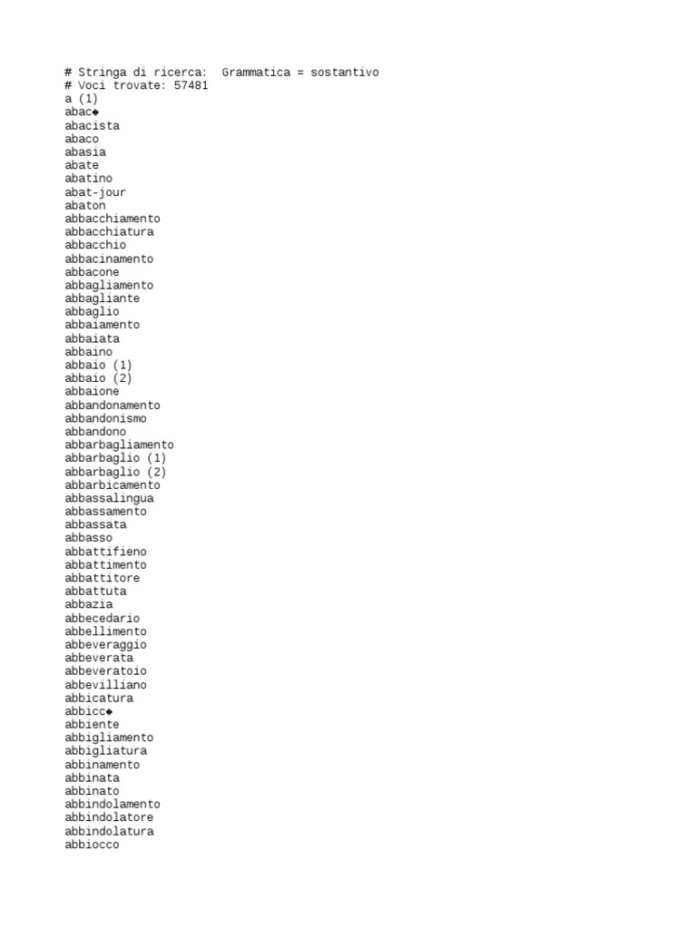 sostantivi lingua italiana pdf