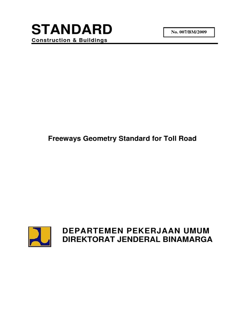 Freeway Geometry Standards for Toll Roads | PDF | Road | Controlled ...