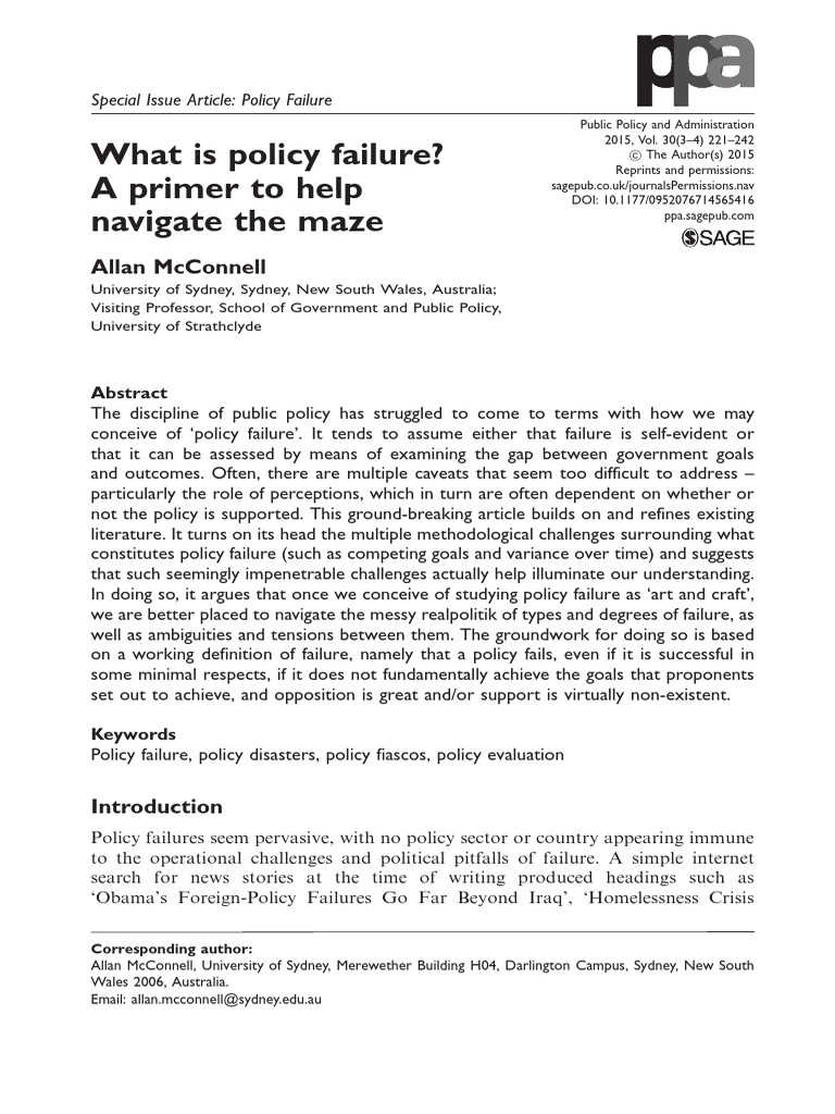 Understanding Policy Failure Dynamics | PDF | Policy | Failure