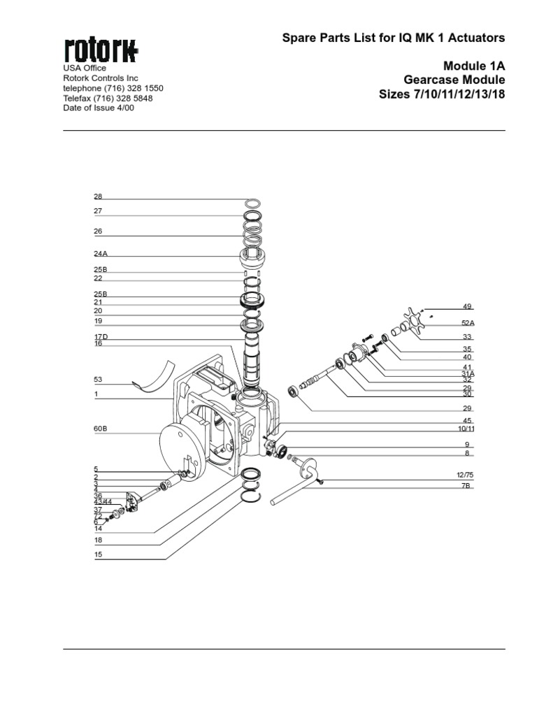 Rotork IQ MK 1 Range Parts Catalogue.pdf Gear Clutch