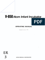 Atom v-850 Infant Incubator - User Manual