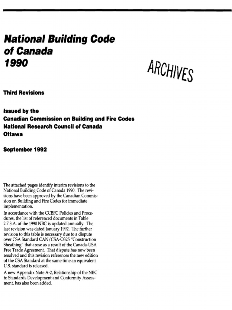 1990 National Building Code Revisions | PDF | Lumber | Building Code