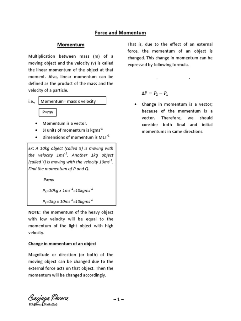 Force and Momentum | PDF | Newton's Laws Of Motion | Force