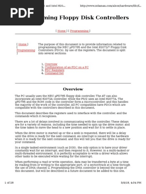 NEC電子デバイス uPD765A/7265 FDCユーザーズ・マニュアル NEC µPD765 FDC Programming Guide | PDF | Floppy Disk | Data