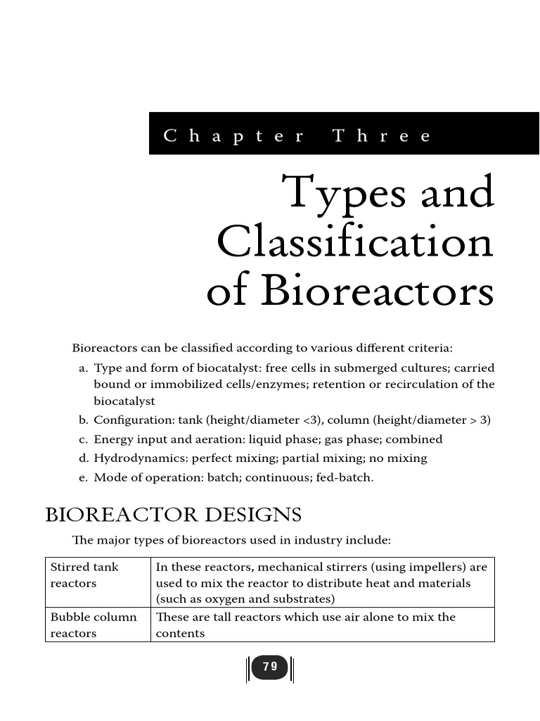 Types and Classifications of Bioreactors | PDF | Anaerobic Digestion ...