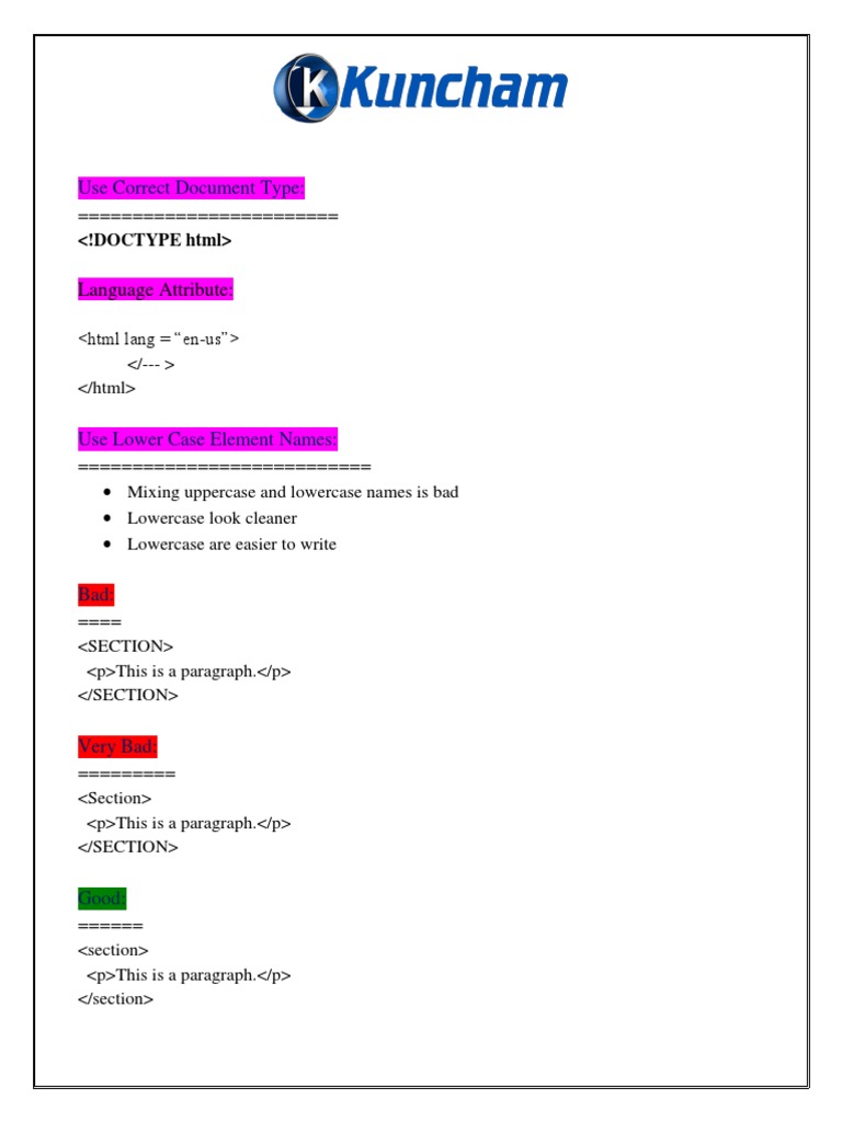 Use Correct Document Type | PDF | Search Engine Optimization | Html