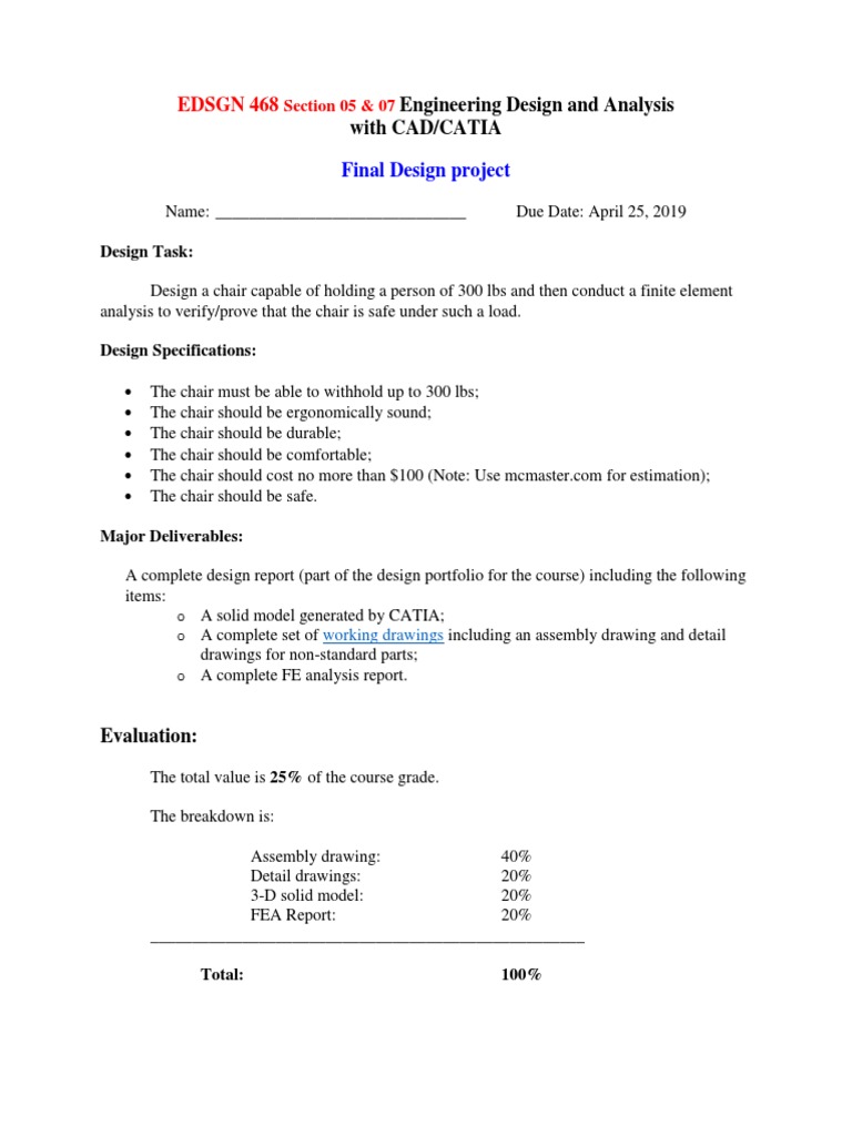 Finaldesignproject Chair Edsgn468 | PDF