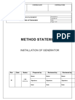 Method Statement Installation of Generator