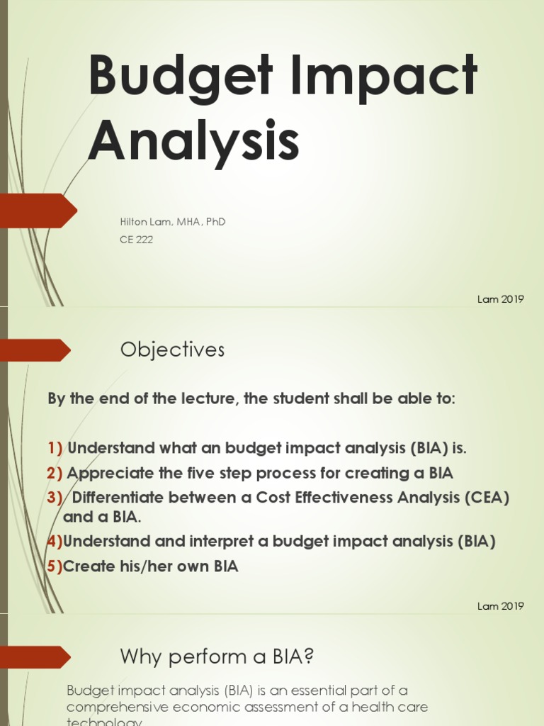 Budget Impact Analysis in Healthcare | PDF | Cost Effectiveness ...