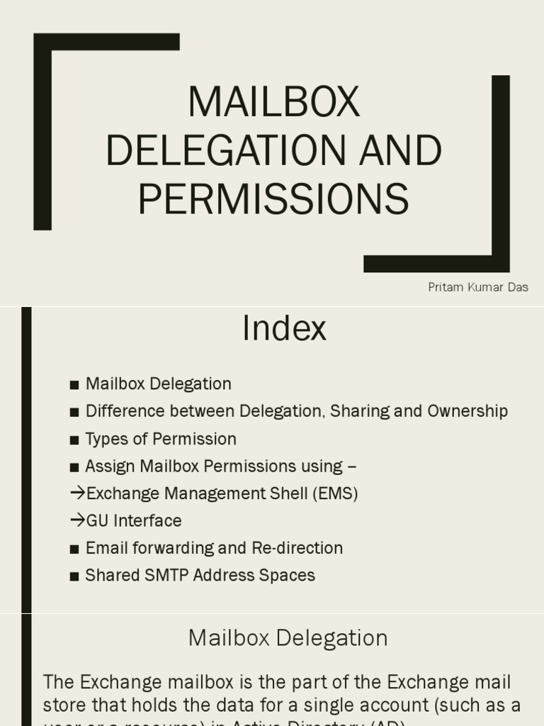 Mailbox Delegation and Permissions PDF Communications Protocols