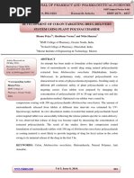 Development of Colon Targeting Drug Delivery System Using Plant Polysaccharide