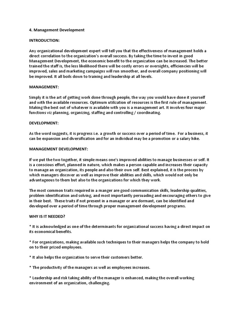 Effective Management Development Strategies | PDF | Mentorship | Employment
