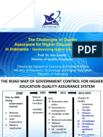 The Challenges of Quality Assurance For Higher Education System in Indonesia: Harmonising Higher Education in ASEAN