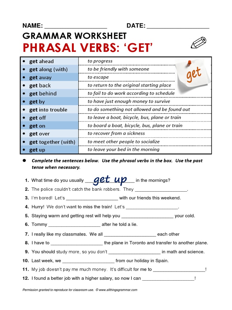 Atg Worksheet Phrasalvget PDF Morphology Onomastics