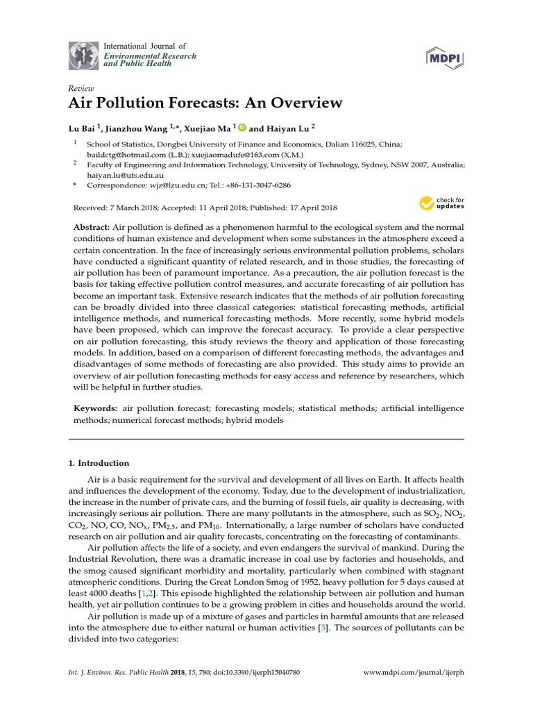 Ijerph 15 00780 PDF | PDF | Ozone Depletion | Air Pollution