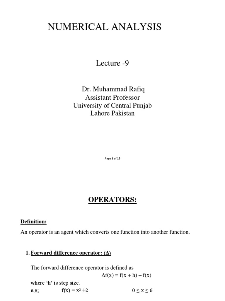 Na Lec 9 Pdf Equations Differential Equations