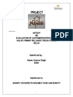 Project: Astudy ON Evaluationofcustomercentricityat Valueformatreliancefreshstores Delhi