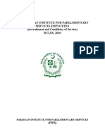 The Pakistan Institute For Parliamentary Services Employees (Recruitment An