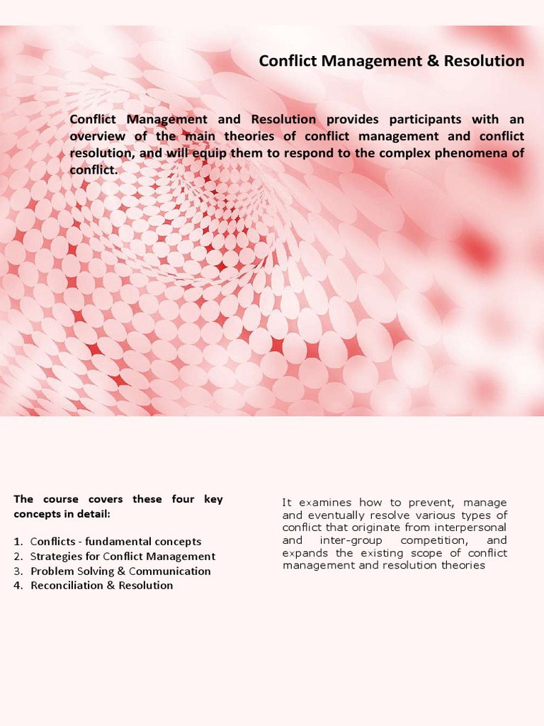 Conflict Management Training Course | PDF | Psychological Concepts ...