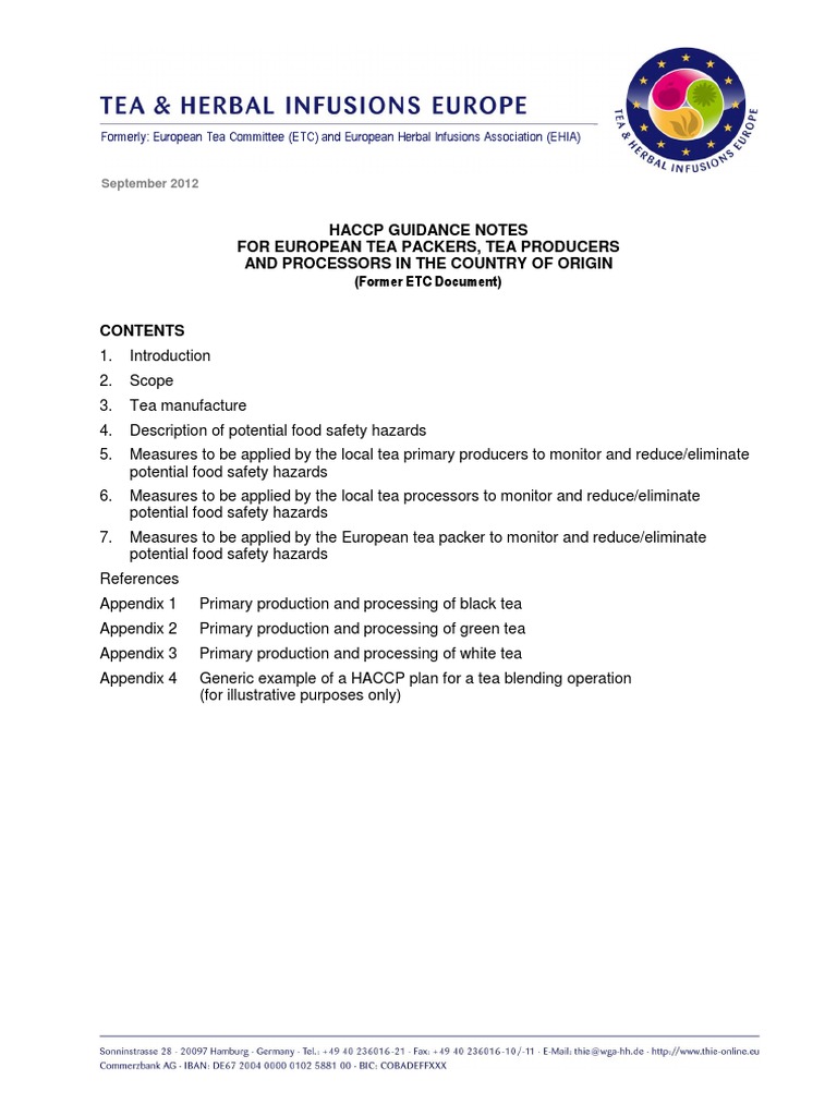 2 2012-09 HACCP Guidance Notes Website | PDF | Hazard Analysis And ...