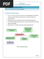 Chapter: 4.2 Word Processing Concepts Topic: 4.2.1 Introduction To Word Processing