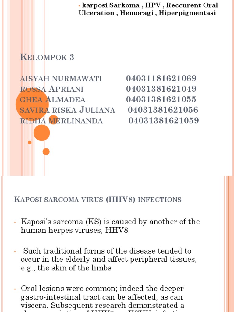 Kaposi Virus (HHV8) Infections PDF Immunology Neoplasms