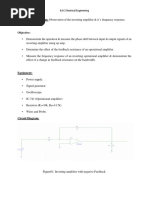 Name of The Experiment: Observation of The Inverting Amplifier & It's Frequency Response