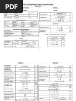 PHYS 2310 Engineering Physics I Formula Sheets Chapters 1-18