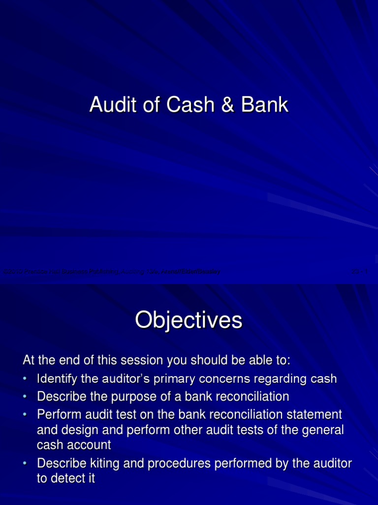 Audit of Cash & Bank | PDF | Payments | Banks